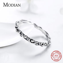 Load image into Gallery viewer, 783 Modian 100% Real 925 Sterling Silver Vintage Pattern Stackable Classic Ring