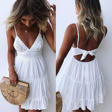 Load image into Gallery viewer, 123 Thefound Women&#39;s Backless Layers  Spaghetti Strap High Waist Mini Sundresses