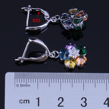 Load image into Gallery viewer, 978 Silver War Flower Multigem Cubic Zirconia Sterling Silver Dangle Earrings
