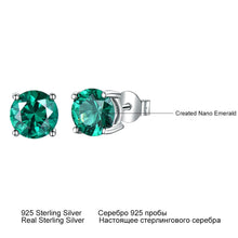 Load image into Gallery viewer, 1083 UMCHO Women&#39;s Solid 925 Sterling Silver Emerald Gemstone Stud Earrings