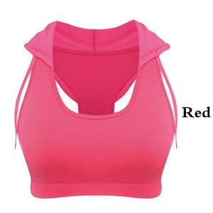 538 HEAL ORANGE Women's Yoga Breathable Quick Dry Padded Sports Bra With Hood