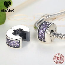Load image into Gallery viewer, 259 Bisaer Authentic Sterling Silver Stopper Heart Star CZ Beads Fits Pandora Bracelet