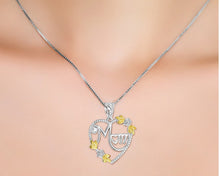 Load image into Gallery viewer, 1271 Zircon CZ Store Sterling Silver Chain MOM Heart Pendant Necklaces Mother&#39;s Day