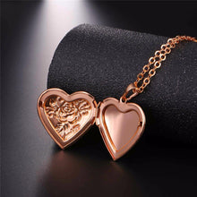 Load image into Gallery viewer, 1074 U7 Heart Photo Locket Frame Memory Pendant Necklace