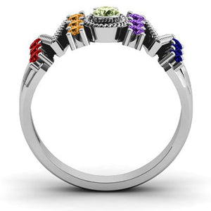 1065 Tryst Store MOM Mother's Day 925 Sterling Silver Color Cubic Zirconia Cocktail Rings