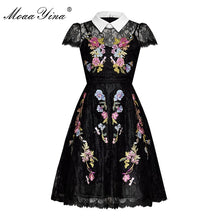 Load image into Gallery viewer, 765 MoaaYina Designer Elegant Lace Floral Embroidery Runway Dress