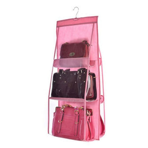 196 Ashiline 6 Pocket Hanging Bag Organizer Wardrobe Transparent for Handbags