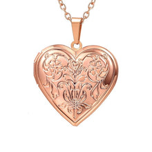 Load image into Gallery viewer, 1074 U7 Heart Photo Locket Frame Memory Pendant Necklace