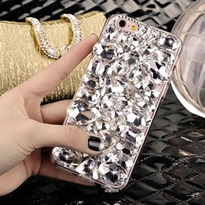 681 LaMaDiaa Bling Rhinestone Crystal Diamond Faux Crown Phone Case For iPhone