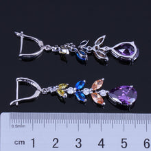 Load image into Gallery viewer, 980 Silver War Glowing Water Multicolor CZ 925 Sterling Silver Drop Dangle Earrings