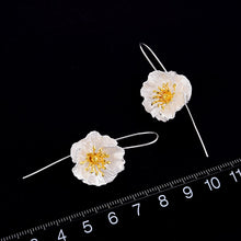 Load image into Gallery viewer, 726 Lotus Fun Real Sterling Silver 18K Gold Handmade Poppies Flower Dangle Earrings
