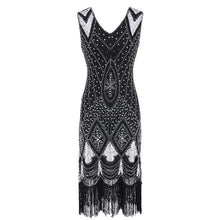 Load image into Gallery viewer, 345 Coldker Women&#39;s 1920s V-Neck Beaded Fringed Gatsby Theme Flapper Dress