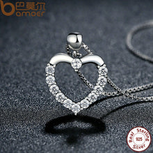 Load image into Gallery viewer, 219 BAMOER High Quality Authentic 925 Sterling Silver CZ Heart Pendant Necklace