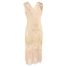 Load image into Gallery viewer, 345 Coldker Women&#39;s 1920s V-Neck Beaded Fringed Gatsby Theme Flapper Dress