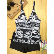 Load image into Gallery viewer, 1238 Yimipher Two Piece Women&#39;s V-Neck Tankini Printed Swimsuit Plus