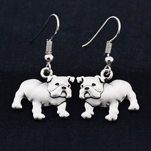 Load image into Gallery viewer, 465 Fei Ye Paws Punk English Bulldog Dog Lover Charms Copper Drop Earrings