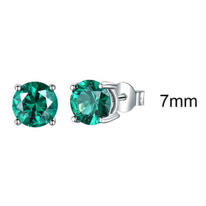 1083 UMCHO Women's Solid 925 Sterling Silver Emerald Gemstone Stud Earrings
