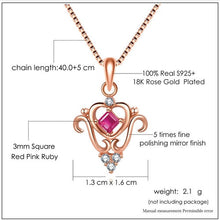 Load image into Gallery viewer, 308 CC 925 Jewelry Ruby Gemstone Necklaces Sterling Silver Crown Pendant Necklace