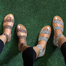 Load image into Gallery viewer, 654 KHTAA Women&#39;s Leopard Print Flats Slip On Ankle Strap Sandals Footwear