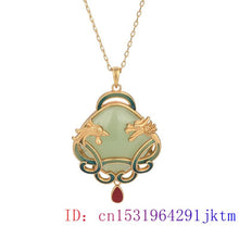Load image into Gallery viewer, 869 OIMG Jade Dragon 925 Silver CZ Chalcedony Natural Gemstone Pendant Necklace