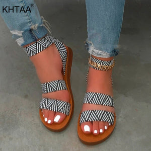 654 KHTAA Women's Leopard Print Flats Slip On Ankle Strap Sandals Footwear