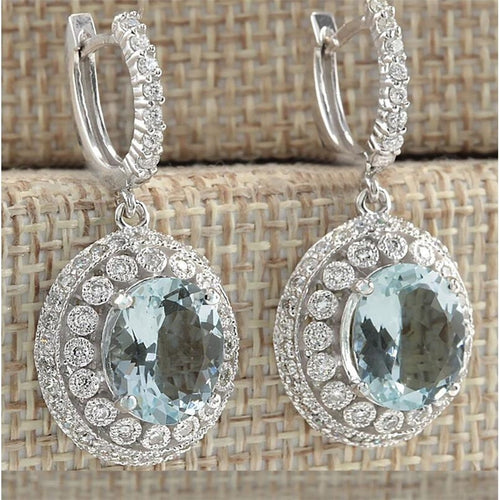 1389 Women's Sterling Silver Crystal Round Big Wedding Earrings