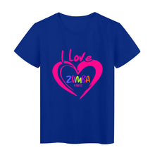 Load image into Gallery viewer, 1329 Women&#39;s Short Sleeve I Love Zumba Dance Fitness Lover Print T-shirt