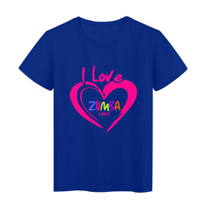 1329 Women's Short Sleeve I Love Zumba Dance Fitness Lover Print T-shirt
