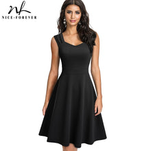 Load image into Gallery viewer, 848 Nice-forever Women&#39;s Sleeveless Solid Color Flare Swing Women Dress