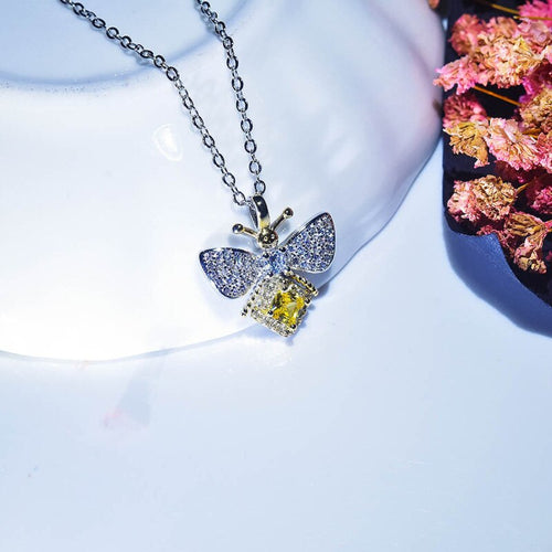 185 Anillos Yuzuk Genuine Sterling Silver Topaz Lovely Honeybee Pendant Necklace