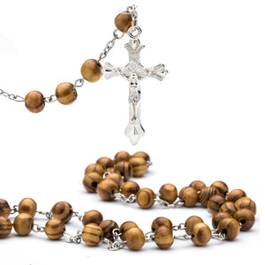 453 EXYNLON High Quality Fashion Rosary Wood Beads DIY Cross Pendant Necklaces