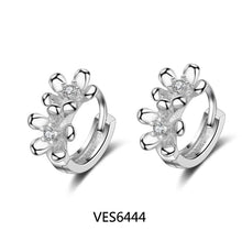 Load image into Gallery viewer, 1227 XIYANIKE Women&#39;s 925 Sterling Silver CZ Prevent Allergy Small Hoop Earring