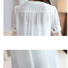 Load image into Gallery viewer, 1130 Surwenyue Women&#39;s Short Sleeve Chiffon Office Blouse