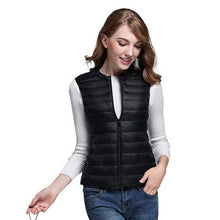 Load image into Gallery viewer, 1191 Women&#39;s Sleeveless Duck Down Puffer Vest Short Jacket Plus