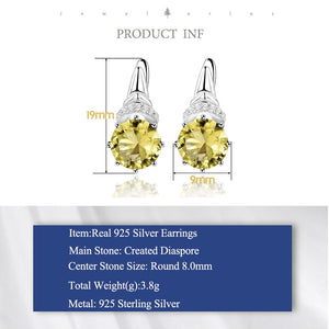 673 Kuololit Created Turkish Diaspore Gemstone CZ Accent Sterling Silver Earrings