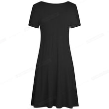 Load image into Gallery viewer, 837 Nice-Forever Pure Color Basic Summer Loose Shift Short Dresses