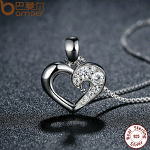 Load image into Gallery viewer, 219 BAMOER High Quality Authentic 925 Sterling Silver CZ Heart Pendant Necklace