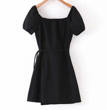 Load image into Gallery viewer, 1150 Women&#39;s French V-neck Short Sleeve Front Slit Wrap Dress