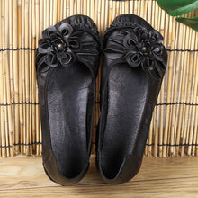 Load image into Gallery viewer, 1421 Handmade Women&#39;s Ballerina Leather Loafer Floral Shoes
