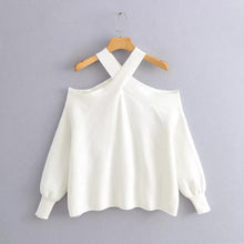 Load image into Gallery viewer, 882 Oversize Women&#39;s Cross Halter Pullover Knit Sweater
