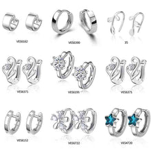 Load image into Gallery viewer, 1227 XIYANIKE Women&#39;s 925 Sterling Silver CZ Prevent Allergy Small Hoop Earring