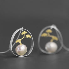 Load image into Gallery viewer, 593 INATURE Women&#39;s Tree of Life 925 Sterling Silver Freshwater Pearl Drop Earrings