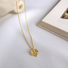 Load image into Gallery viewer, 598 INZATT Real 925 Sterling Silver Gold Tree Leaf Pendant Necklace