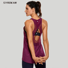 Load image into Gallery viewer, 1037 SYROKAN Women&#39;s Activewear Mesh Workout Quick Dry Racer Back Tank Tops