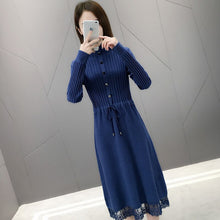 Load image into Gallery viewer, 692 Last Summer Women&#39;s Pullover Long Sleeve Knitted Long Sweater Dress