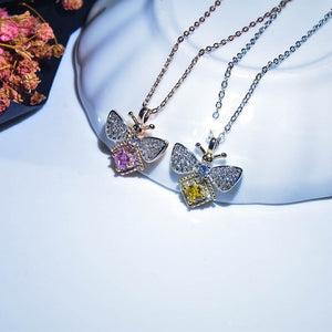 185 Anillos Yuzuk Genuine Sterling Silver Topaz Lovely Honeybee Pendant Necklace