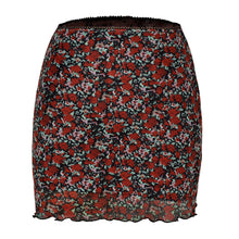 Load image into Gallery viewer, 895 Poberlagals Women&#39;s Vintage Style Printed High Waist Double Layered Mini Skirt