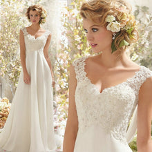 Load image into Gallery viewer, 567 HSDYQ HOME Sleeveless Chiffon Lace Appliques Bridal Gown Wedding Dress