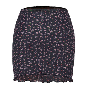 895 Poberlagals Women's Vintage Style Printed High Waist Double Layered Mini Skirt