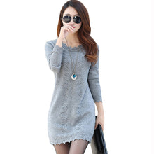 Load image into Gallery viewer, 1239 Yipn.igacoyou Women&#39;s Long Sleeve Pullover Knit Sweater Dress Plus